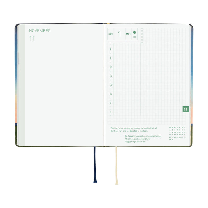 Hobonichi Techo 2027 - A6 HON Planner Book - Hiroko Kubota: String Telephone Until the Moon is Full - English/Jan Start/Mon Start