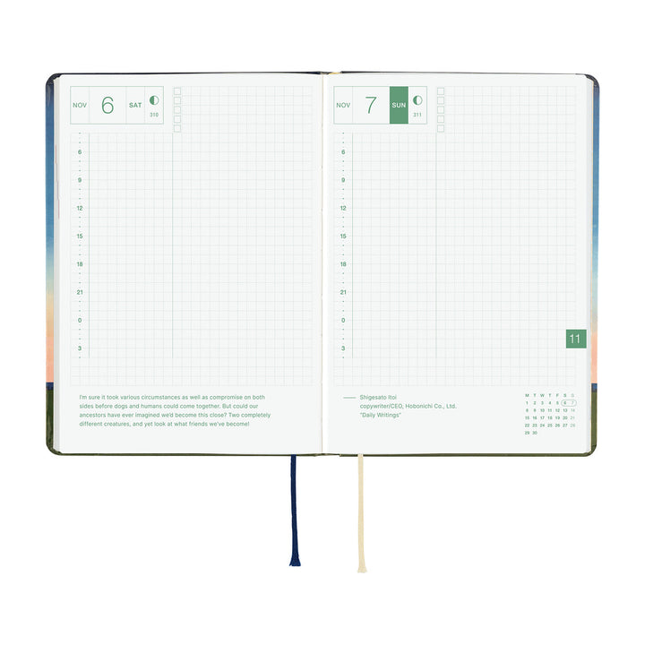 Hobonichi Techo 2027 - A6 HON Planner Book - Hiroko Kubota: String Telephone Until the Moon is Full - English/Jan Start/Mon Start