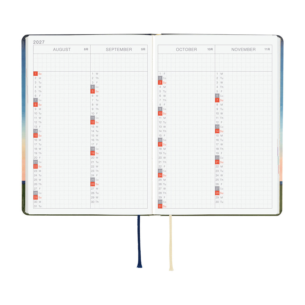 Hobonichi Techo 2027 - A6 HON Planner Book - Hiroko Kubota: String Telephone Until the Moon is Full - English/Jan Start/Mon Start