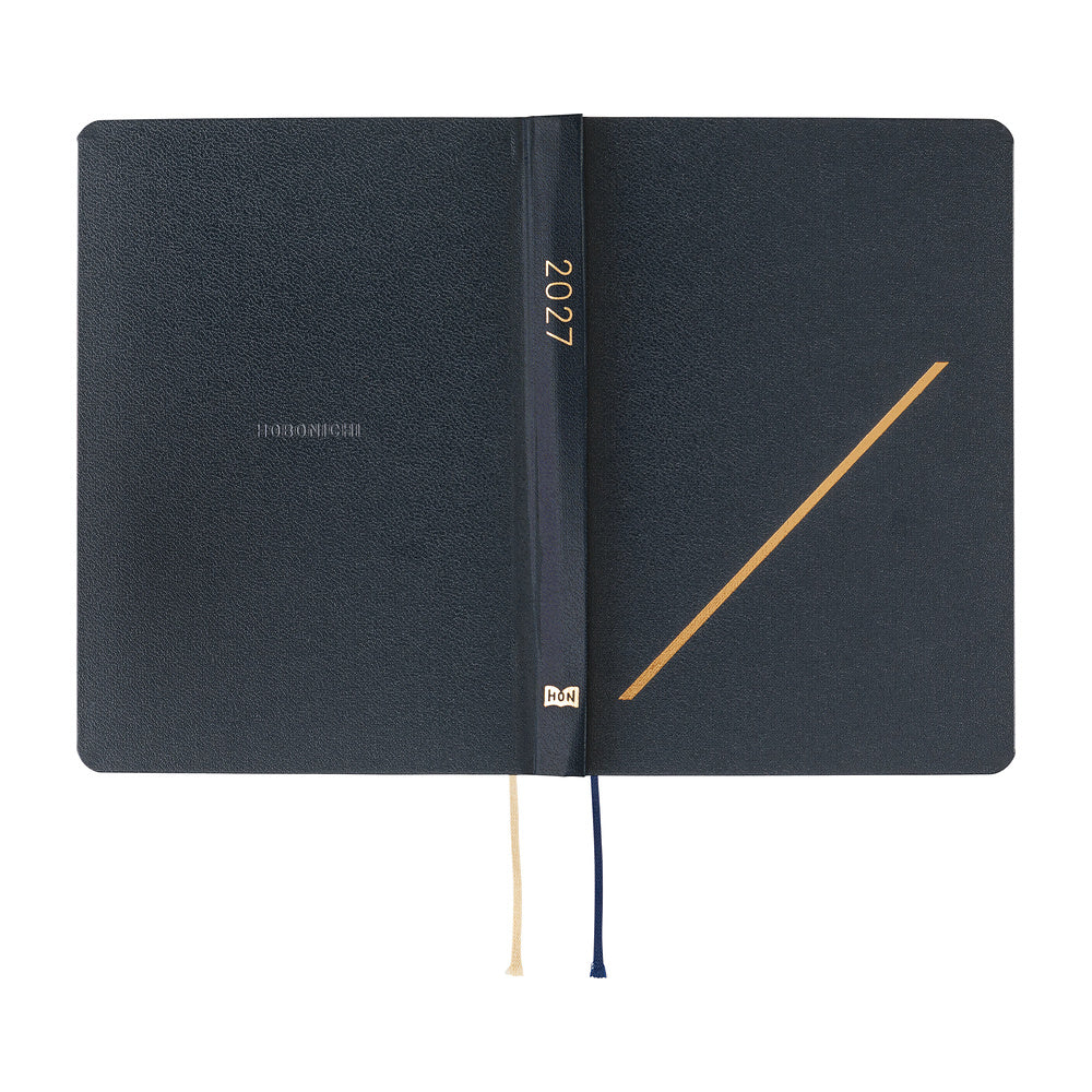 Hobonichi Techo 2027 - A6 HON Planner Book - Slash (Navy) - English/Jan Start/Mon Start