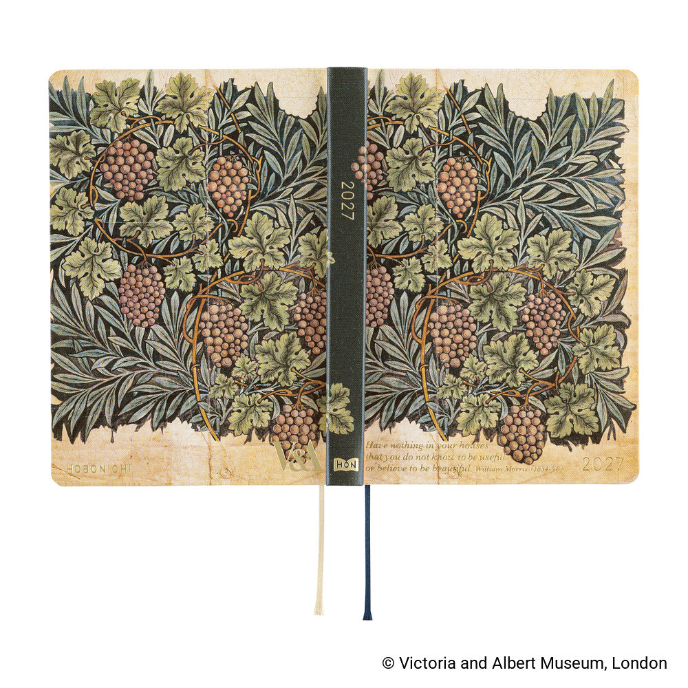 Hobonichi Techo 2027 - A6 HON Planner Book - V&A Series: Vine - English/Jan Start/Mon Start