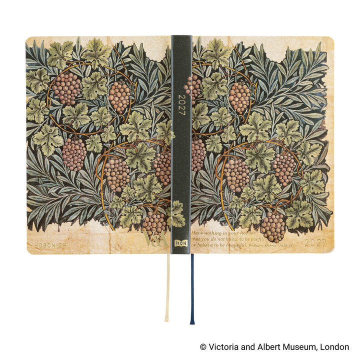 Hobonichi Techo 2027 - A6 HON Planner Book - V&A Series: Vine - English/Jan Start/Mon Start