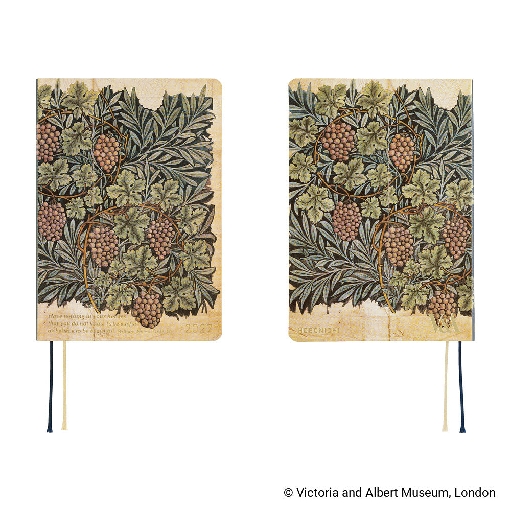Hobonichi Techo 2027 - A6 HON Planner Book - V&A Series: Vine - English/Jan Start/Mon Start