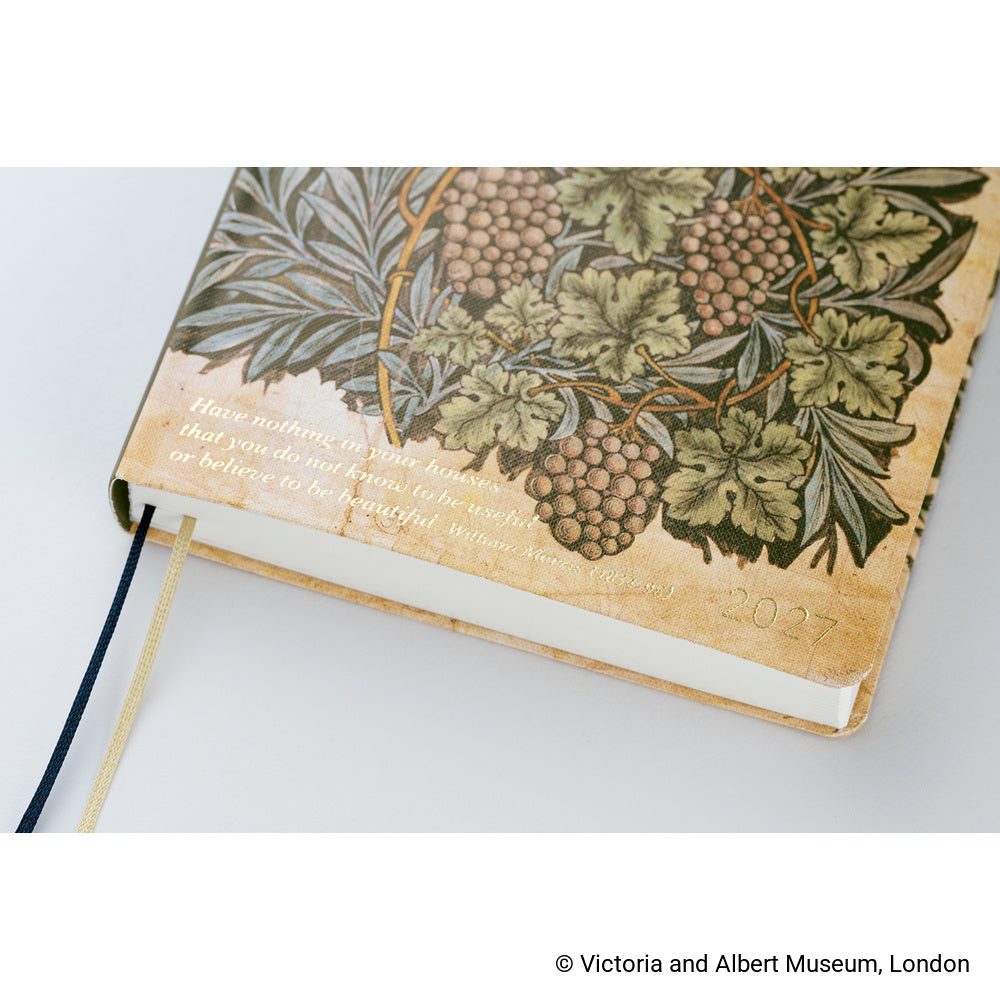 Hobonichi Techo 2027 - A6 HON Planner Book - V&A Series: Vine - English/Jan Start/Mon Start