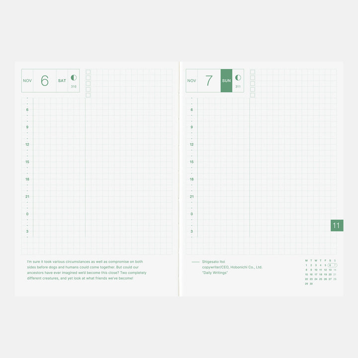 Hobonichi Techo 2027 - A6 Original Book - English/Jan Start/Mon Start