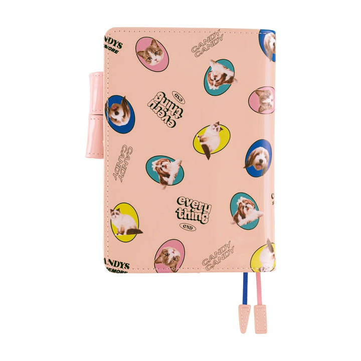 Hobonichi Techo 2026 - A6 Cover Only - Candy Stripper: Random Dog & Cat (Pink)