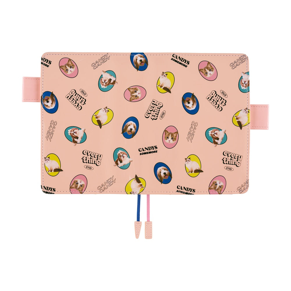 Hobonichi Techo 2026 - A6 Cover Only - Candy Stripper: Random Dog & Cat (Pink)