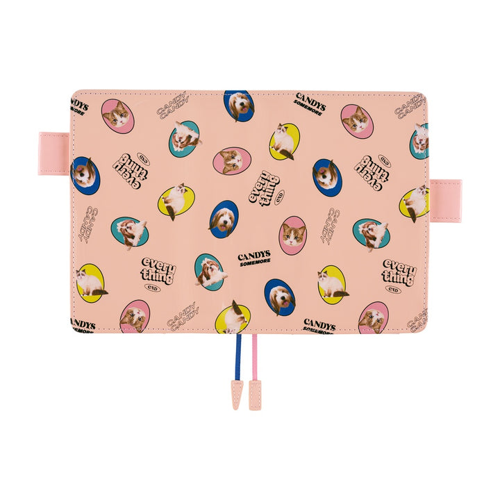 Hobonichi Techo 2026 - A6 Cover Only - Candy Stripper: Random Dog & Cat (Pink)