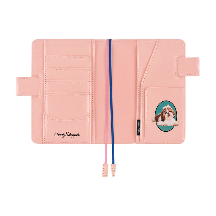 Hobonichi Techo 2026 - A6 Cover Only - Candy Stripper: Random Dog & Cat (Pink)