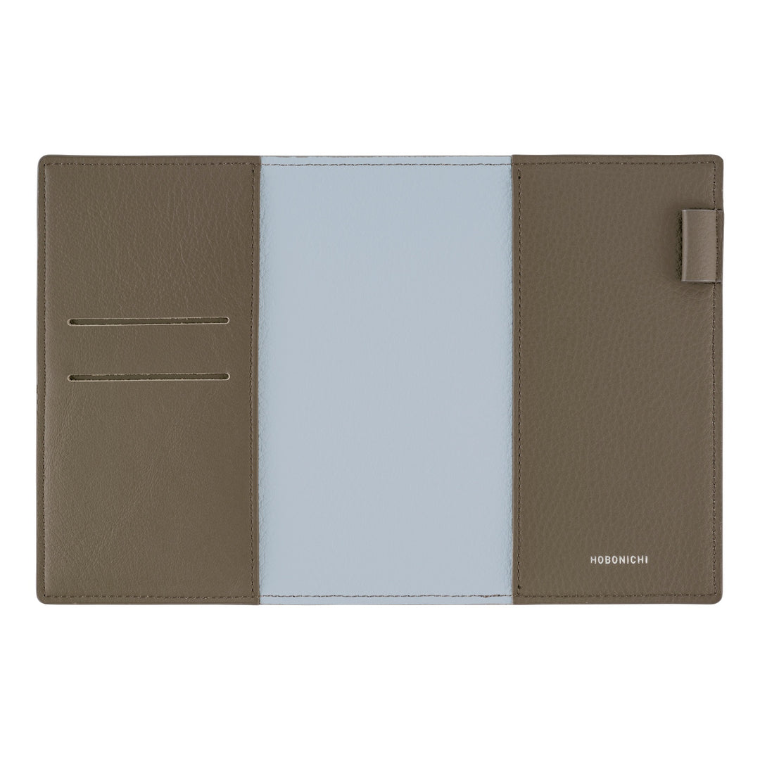 Hobonichi Techo 2026 - A6 Cover Only -  Leather: Taut (Gray & Light Blue)