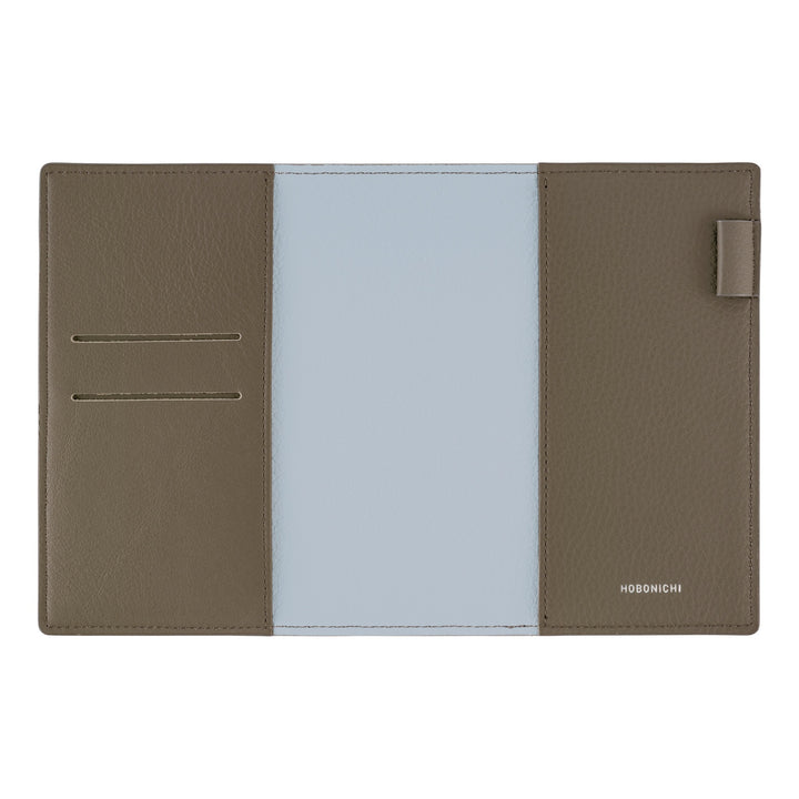 Hobonichi Techo 2026 - A6 Cover Only -  Leather: Taut (Gray & Light Blue)