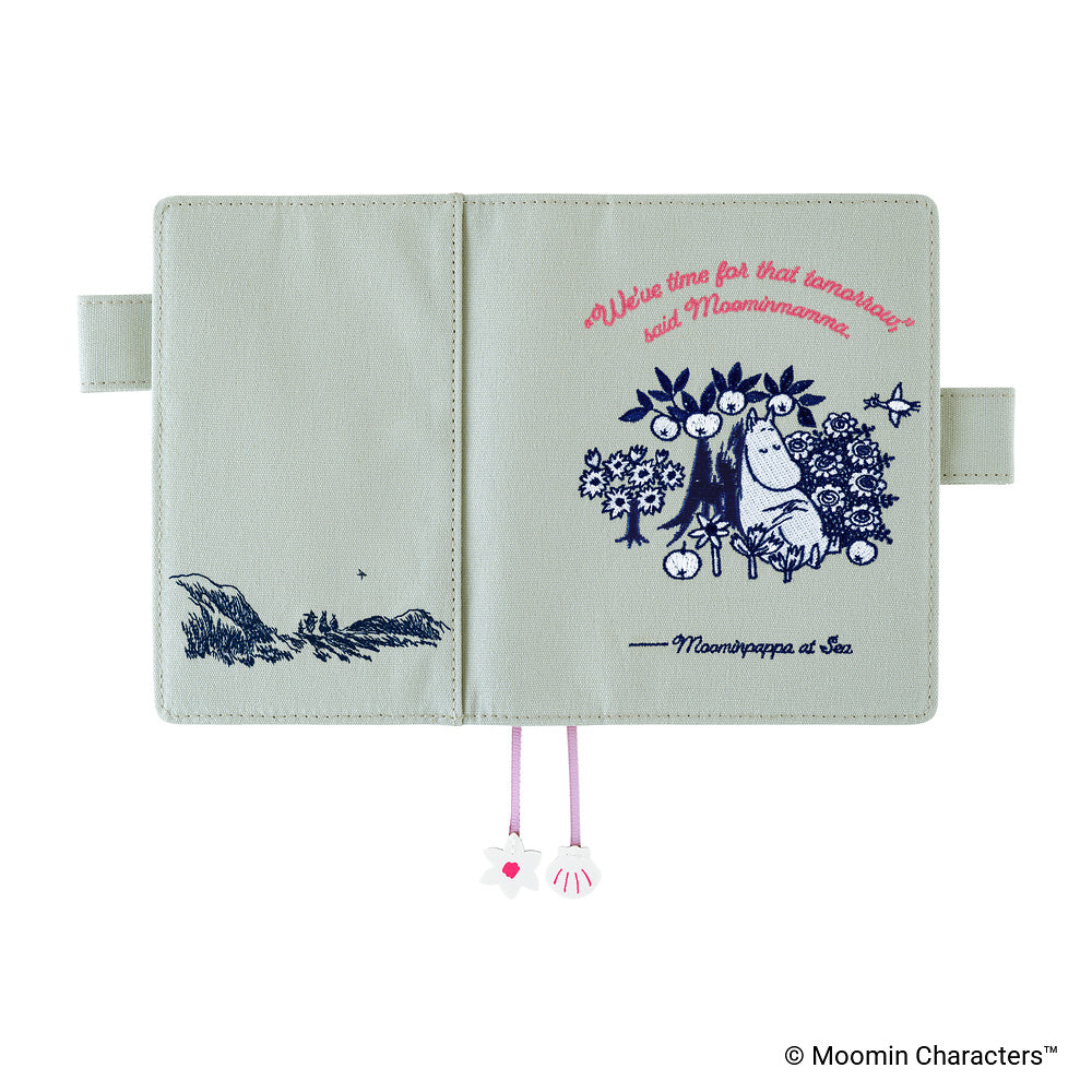 Hobonichi Techo 2027 - A6 Cover Only - Moomin: My Yard (Pale Mint)