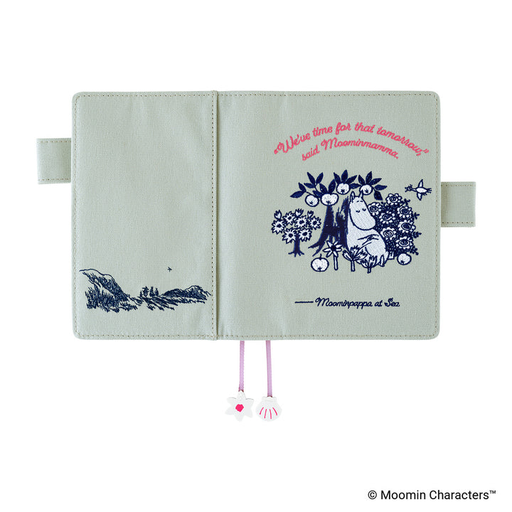 Hobonichi Techo 2027 - A6 Cover Only - Moomin: My Yard (Pale Mint)