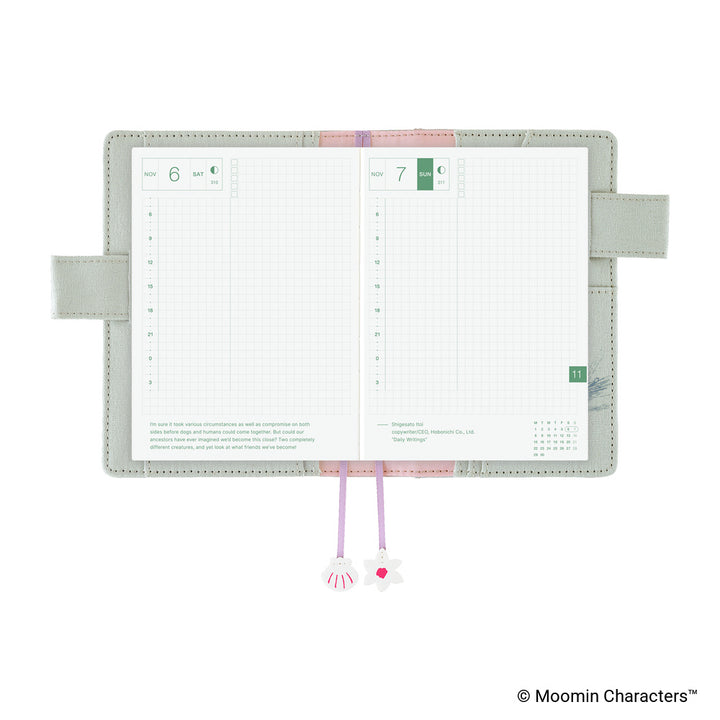 Hobonichi Techo 2027 - A6 Cover Only - Moomin: My Yard (Pale Mint)
