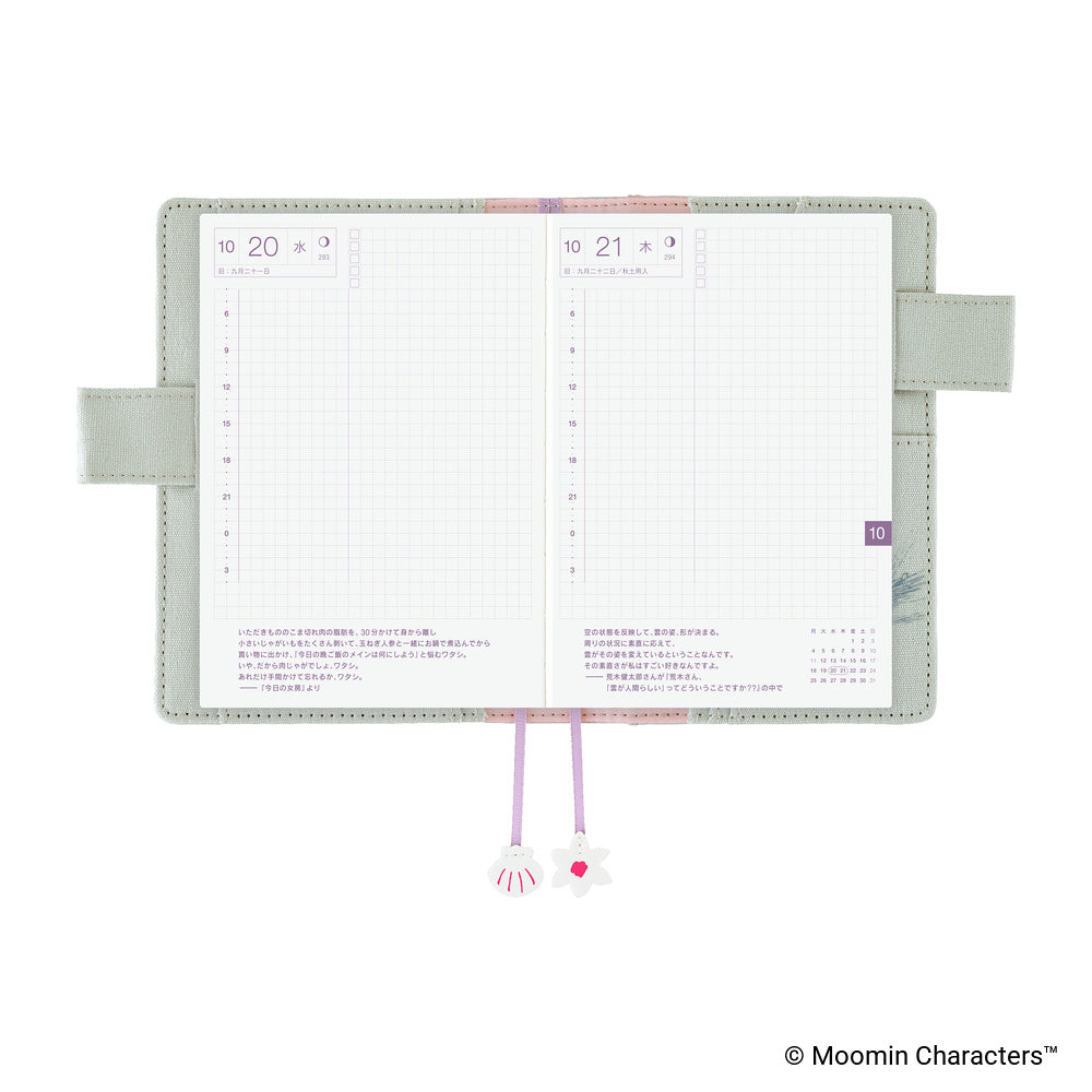 Hobonichi Techo 2027 - A6 Cover Only - Moomin: My Yard (Pale Mint)