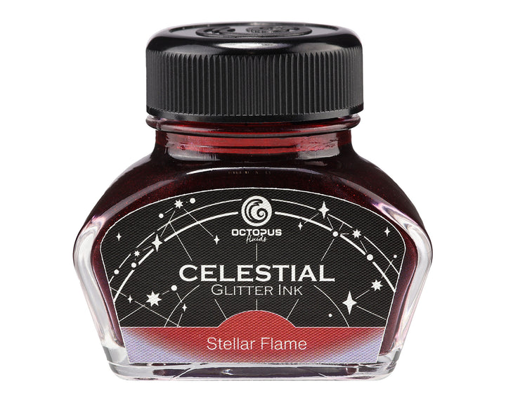 OCTOPUS FLUIDS - 30ml Celestial Glitter Fountain Pen Ink - Stellar Flame