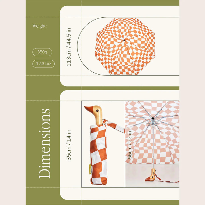Original Duckhead - Compact Umbrella - Peanut Butter Checkers