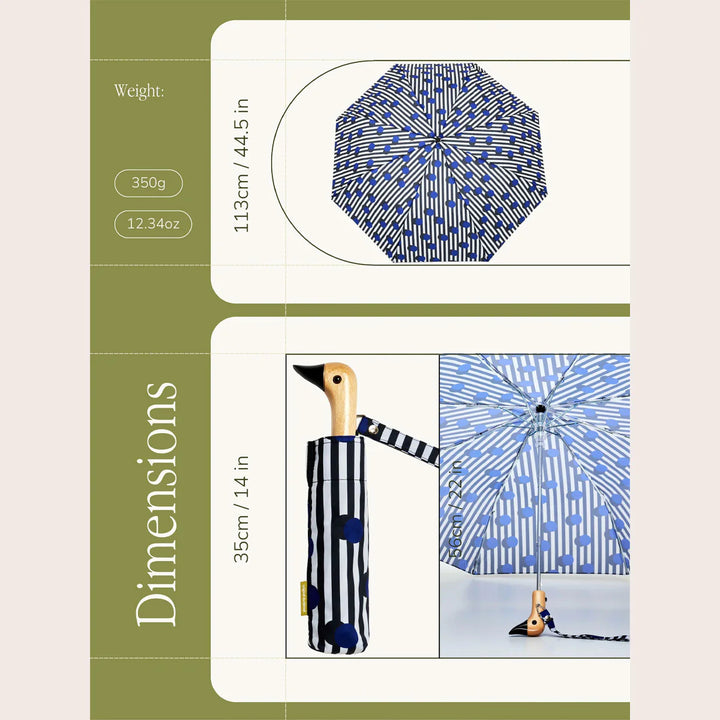 Original Duckhead - Compact Umbrella - Polkadot Stripe