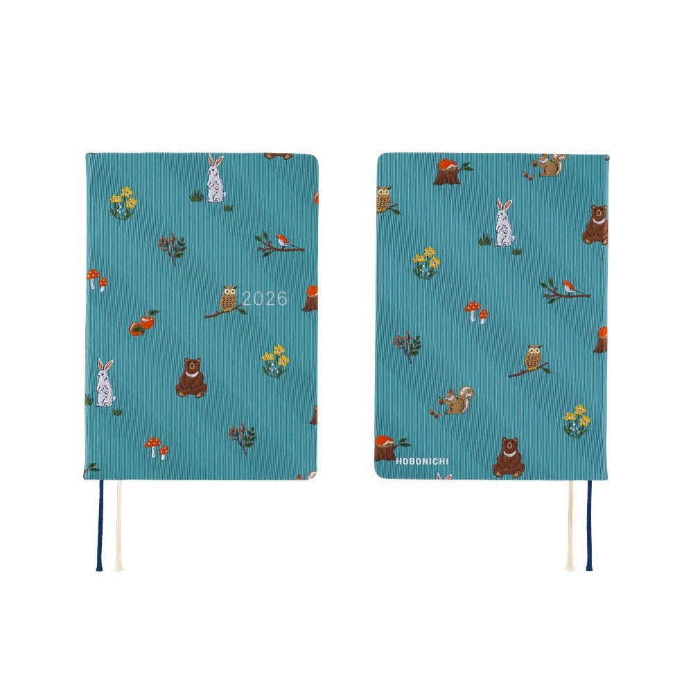 Hobonichi Techo 2026 -  Original (A6) HON Planner Book - Bow & Tie: In the Forest - English/January Start/Monday Start