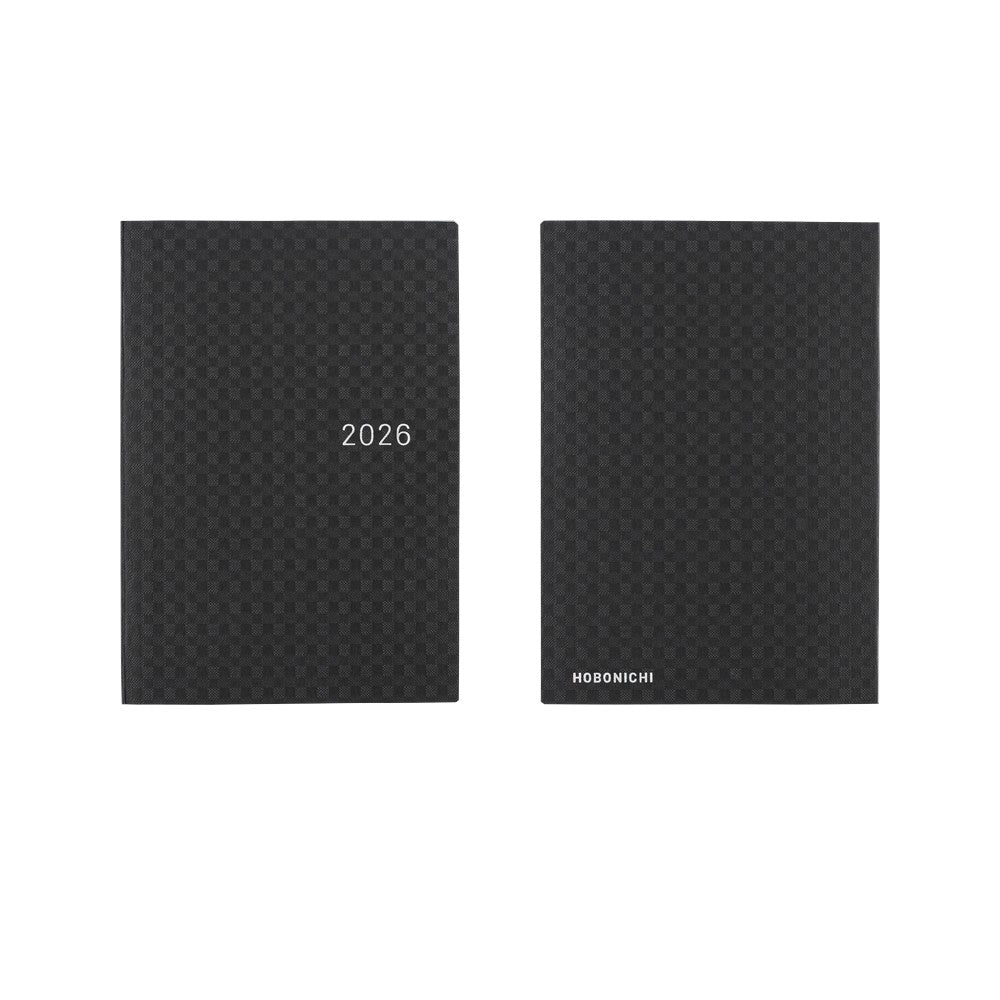 Hobonichi Techo 2026 -  Original (A6) HON Planner Book - Paper Series: Black Gingham - English/January Start/Monday Start