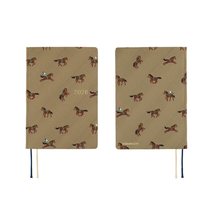 Hobonichi Techo 2026 -  Original (A6) HON Planner Book - Bow & Tie: Galloping Horses - English/January Start/Monday Start