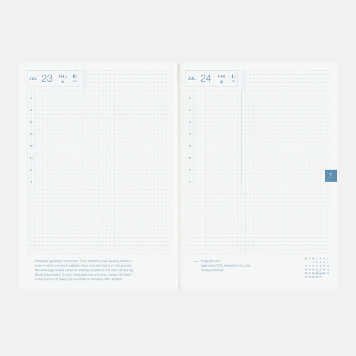 Hobonichi Techo 2026 - A5 English Cousin Book - 2026 January start (Monday start)