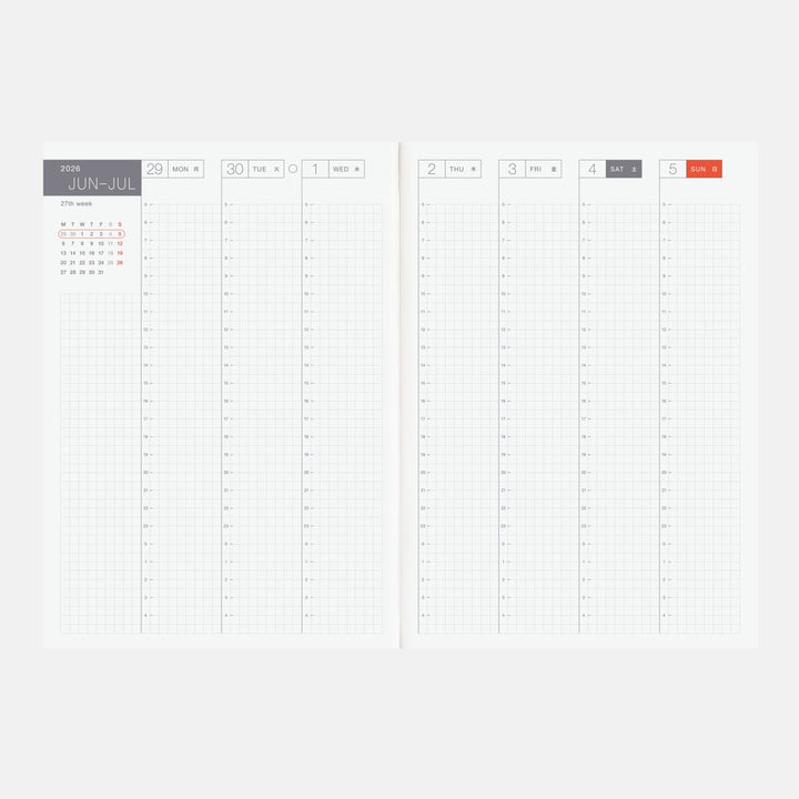 Hobonichi Techo 2026 - A5 English Cousin Book - 2026 January start (Monday start)