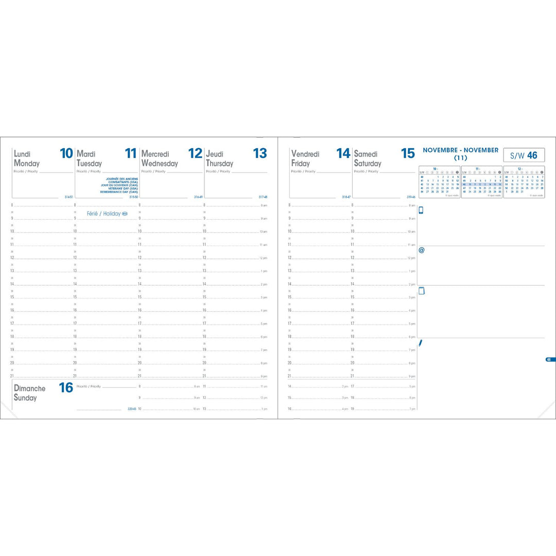 QUO VADIS - 2027 Executive Weekly Planner - Refill