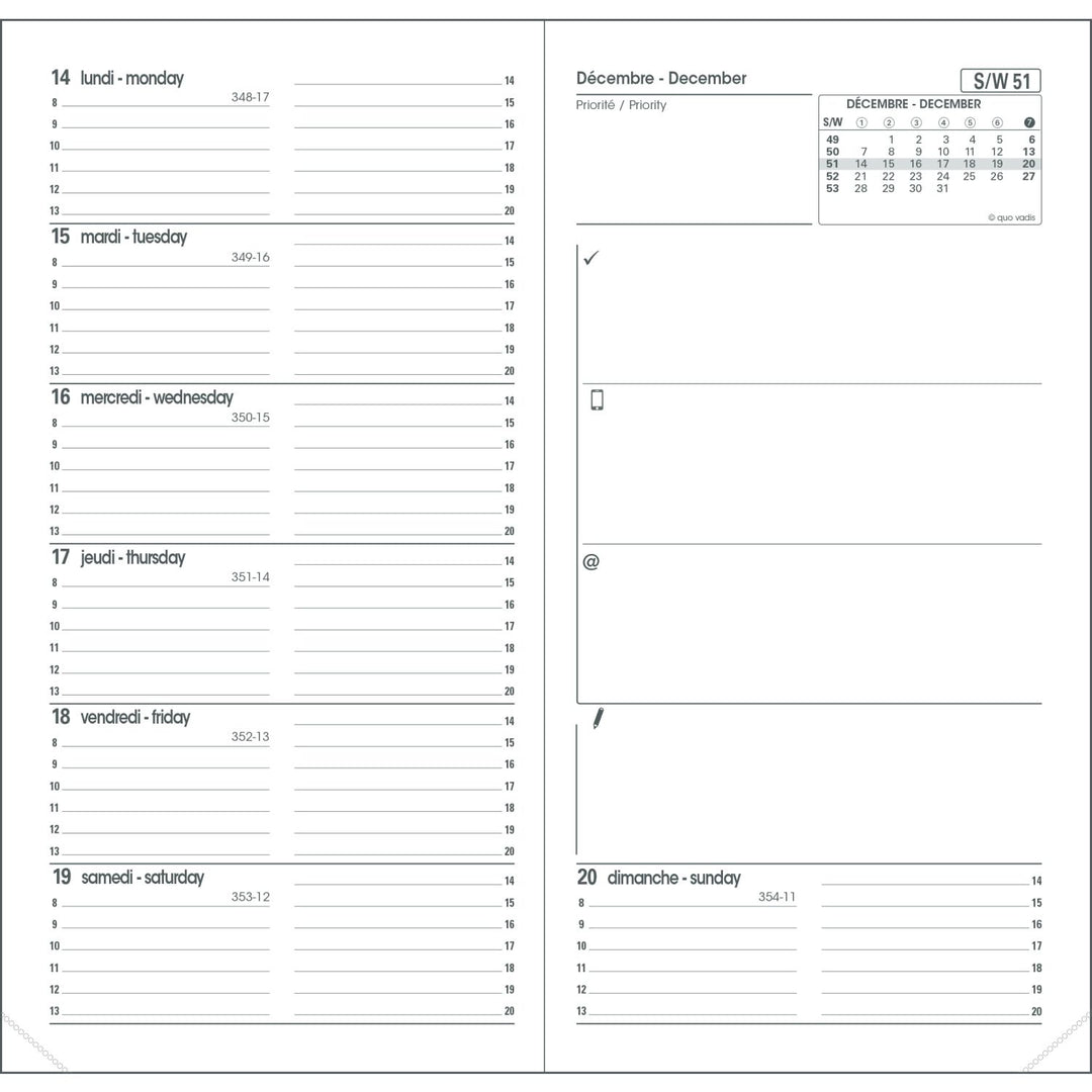 QUO VADIS - 2027 IB Traveler Weekly Planner - Refill