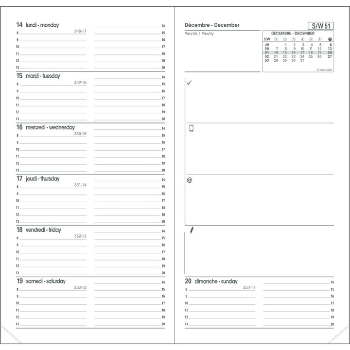 QUO VADIS - 2027 IB Traveler Weekly Planner - Freeport Blue