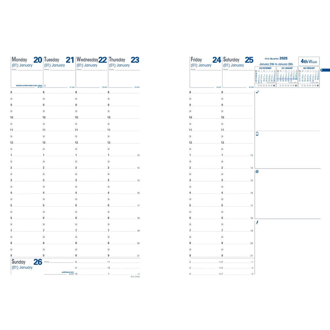 QUO VADIS - 2027 Minister Weekly Planner - Refill