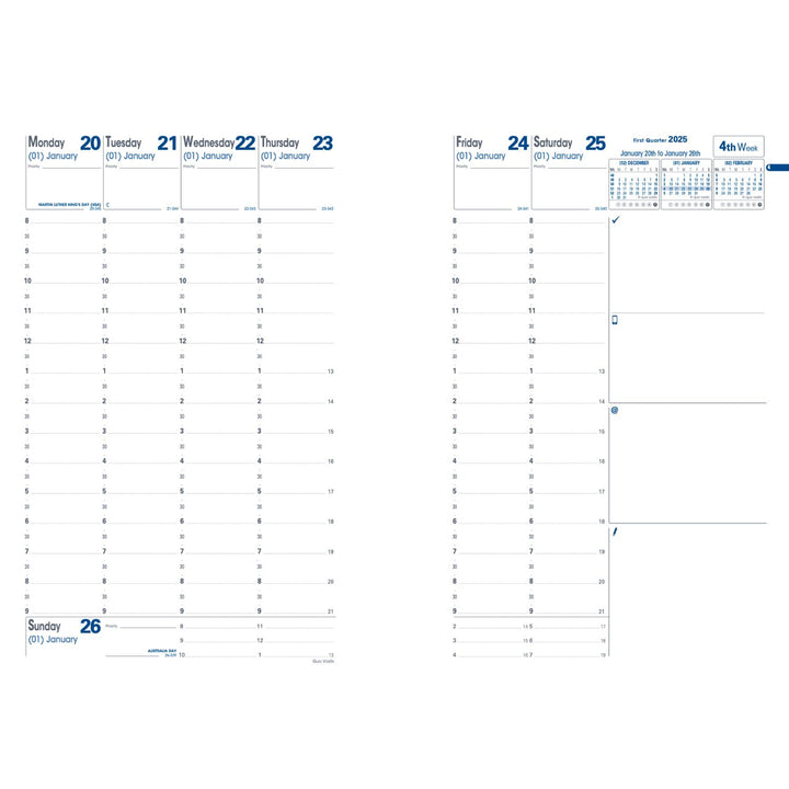 QUO VADIS - 2027 Minister Weekly Planner - Freeport Black