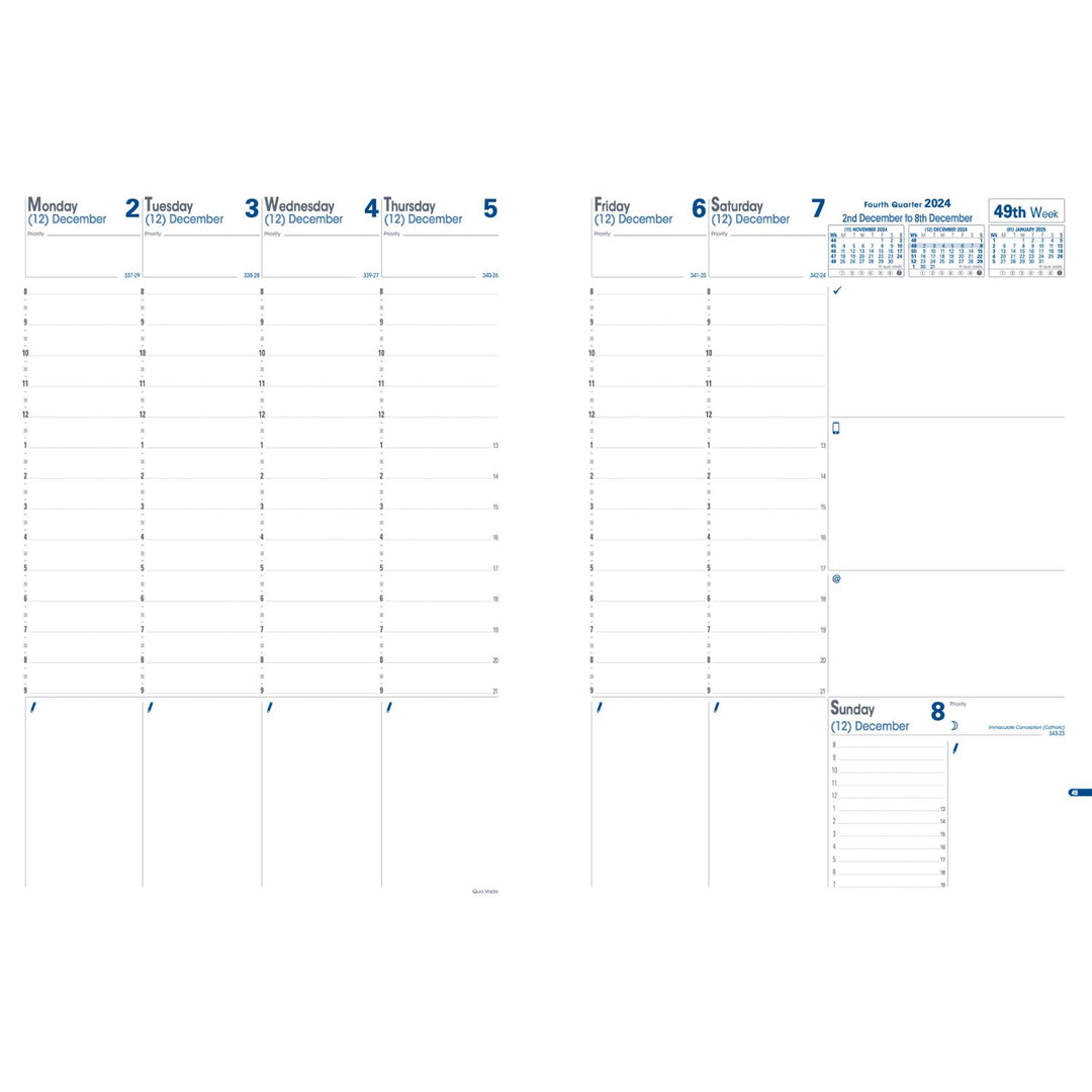 QUO VADIS - 2027 Prenote Weekly Planner - Refill