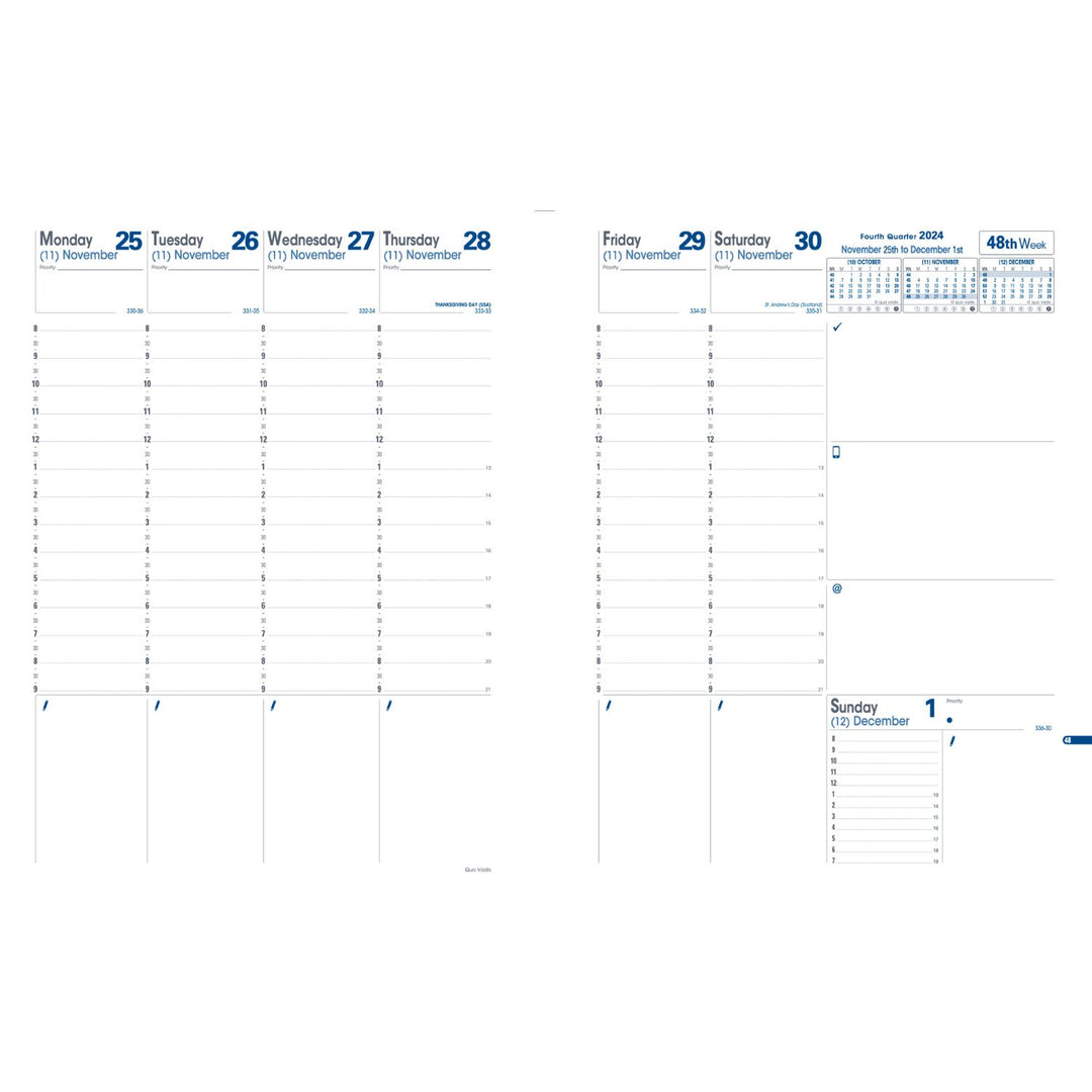 QUO VADIS - 2027 Trinote Weekly Planner - Freeport Black