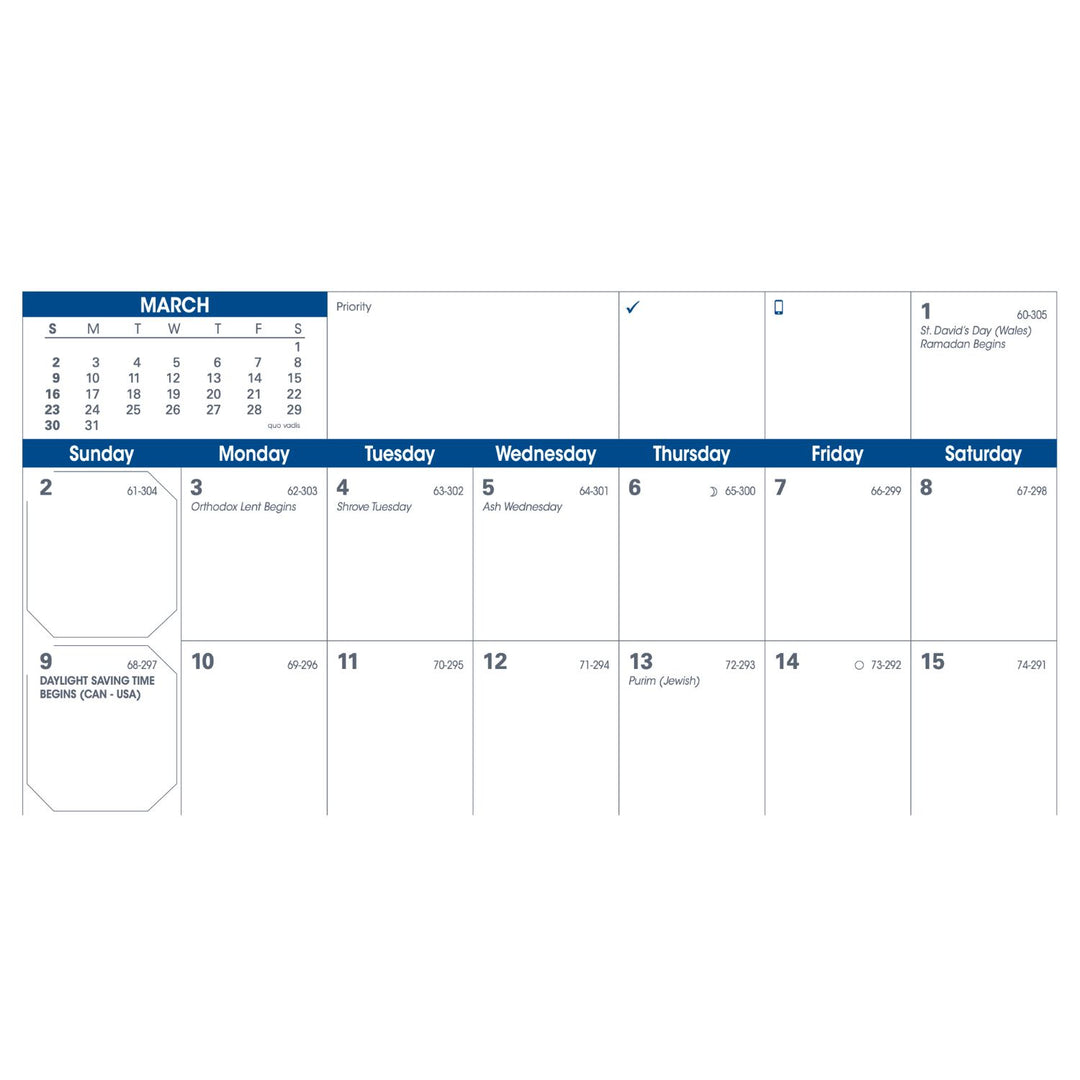 Quo Vadis - 2027 Visoplan Monthly Planner - Freeport Red