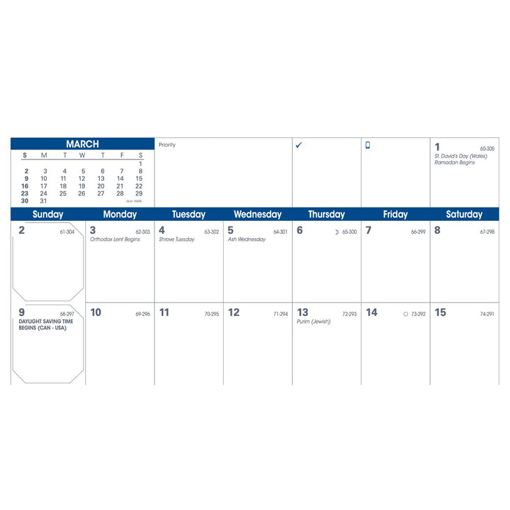 Quo Vadis - 2027 Visoplan Monthly Planner - Freeport Red