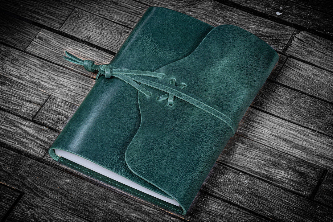 Galen Leather - Refillable Wrap Journal/Planner Cover - A5 - Crazy Horse Forest Green