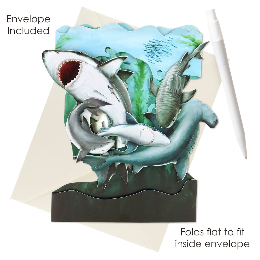 Santoro Swinging Card - Sharks