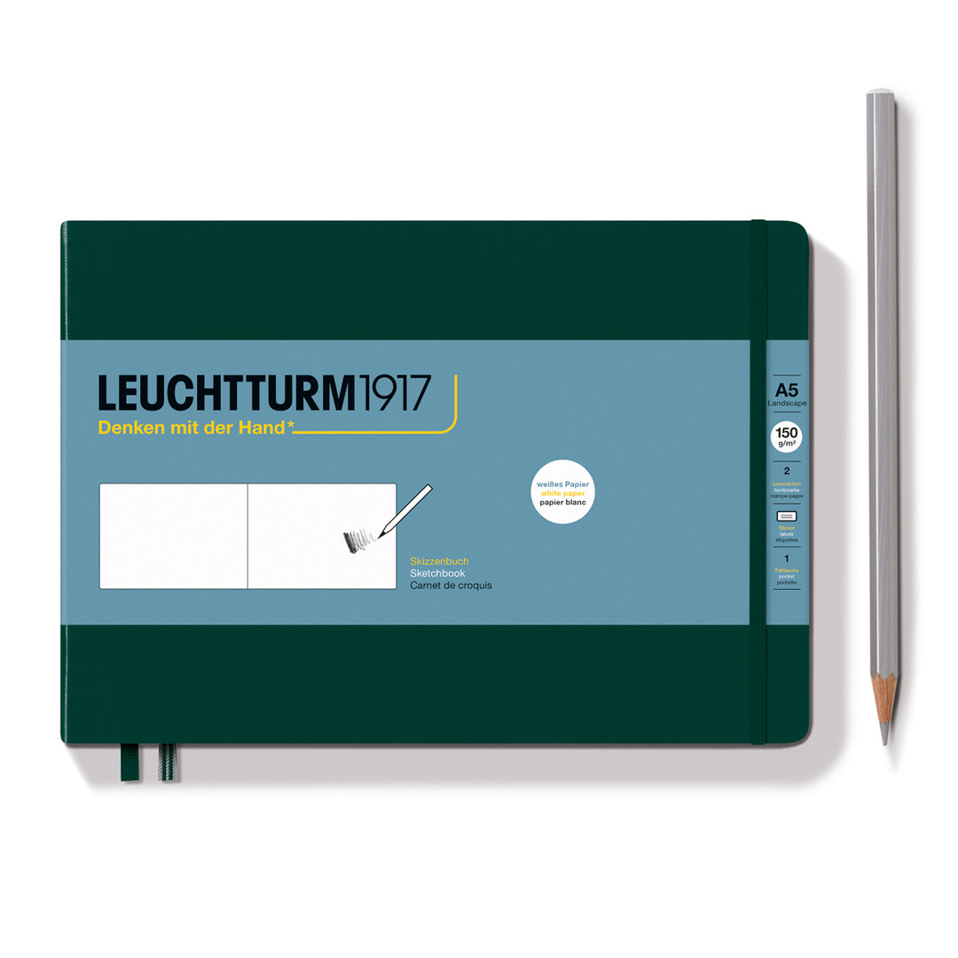Leuchtturm1917 - Sketchbook Medium - A5 Landscape - Hardcover - Forest Green