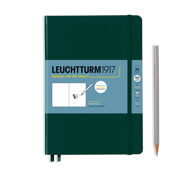 Leuchtturm1917 - A5 Medium Sketchbook - Hardcover - Plain - Forest Green