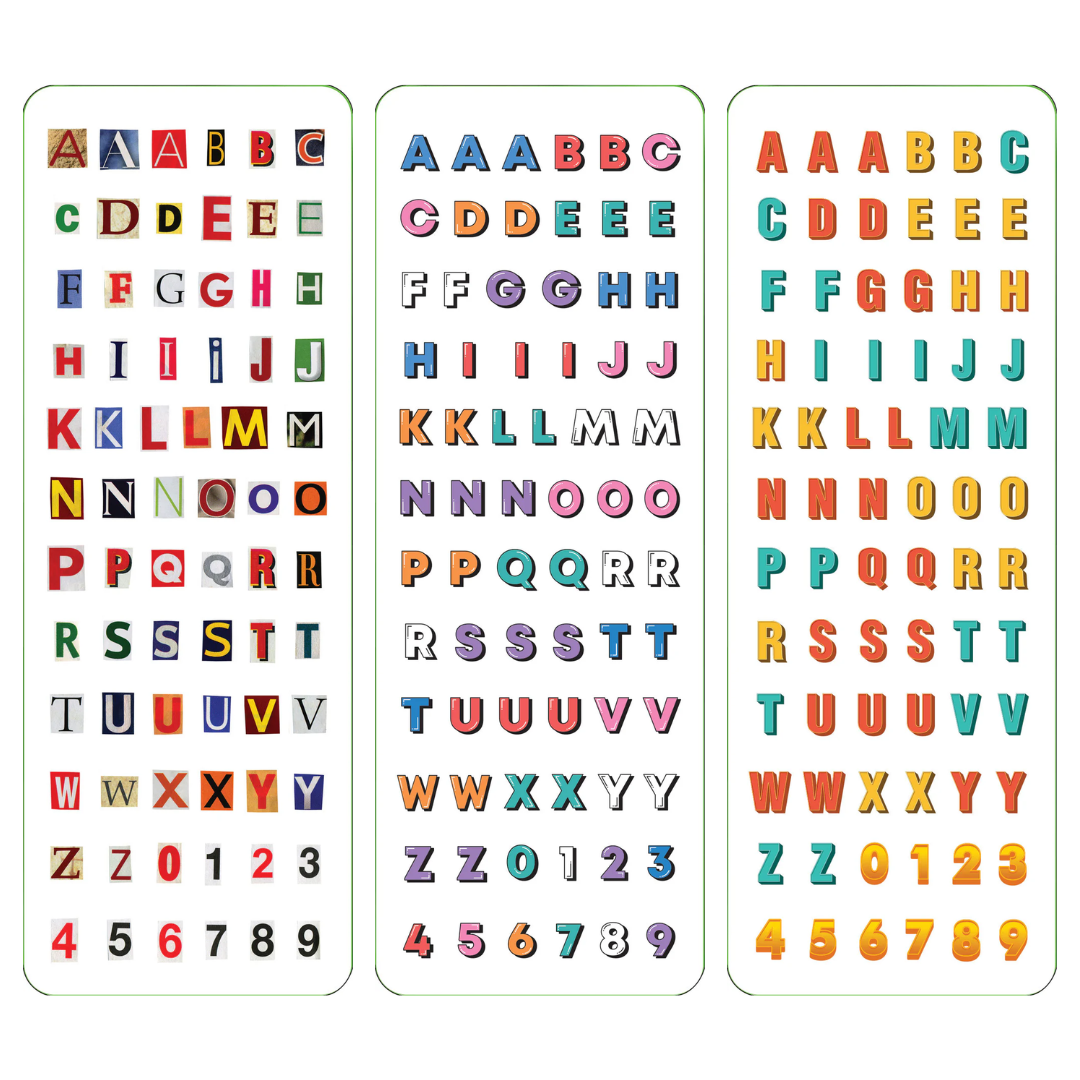 Peter Pauper Press - Sticker Set - Letters & Numbers