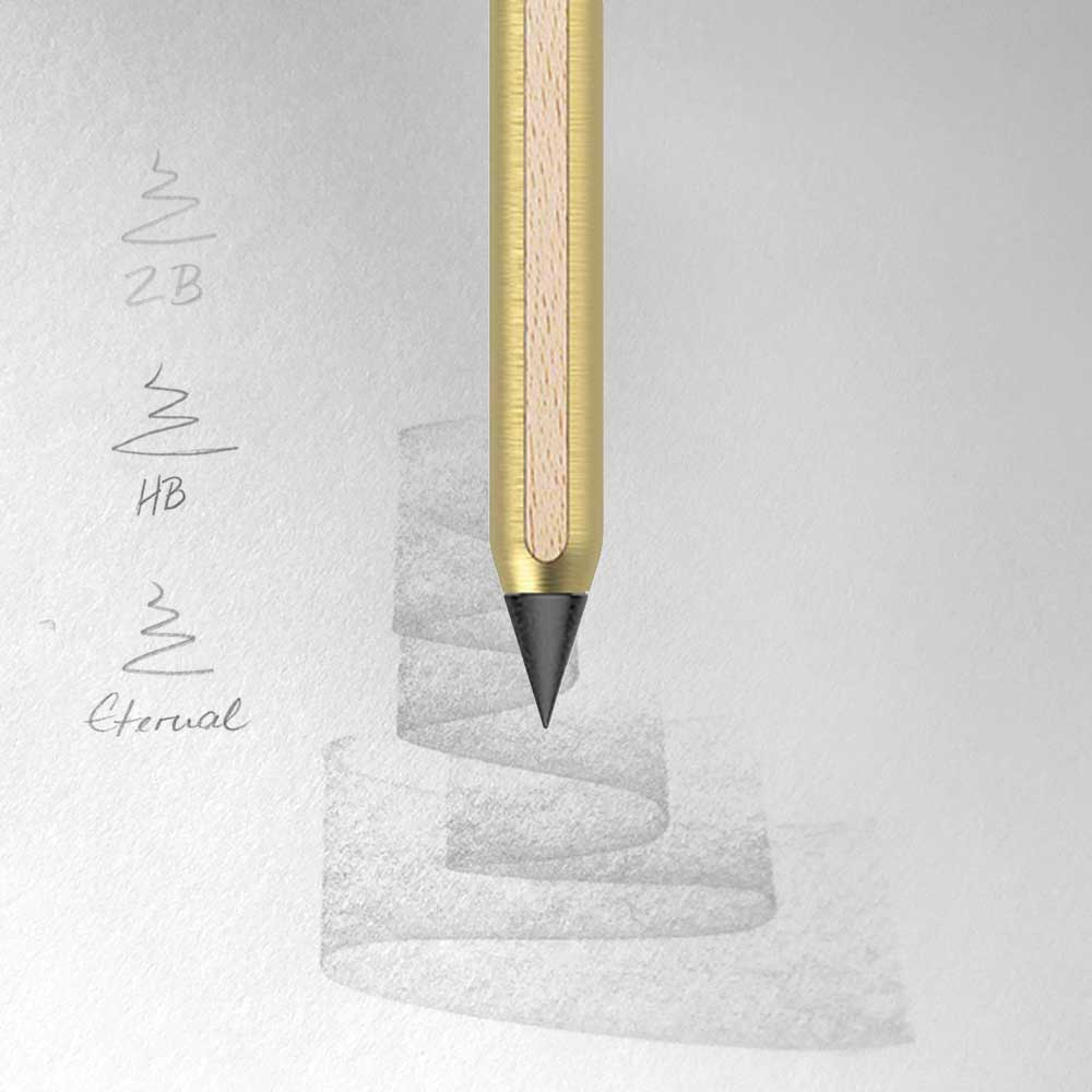 Stilform - Brass AEON Pencil - Graphite Tip - Brass (Radial Brushed)