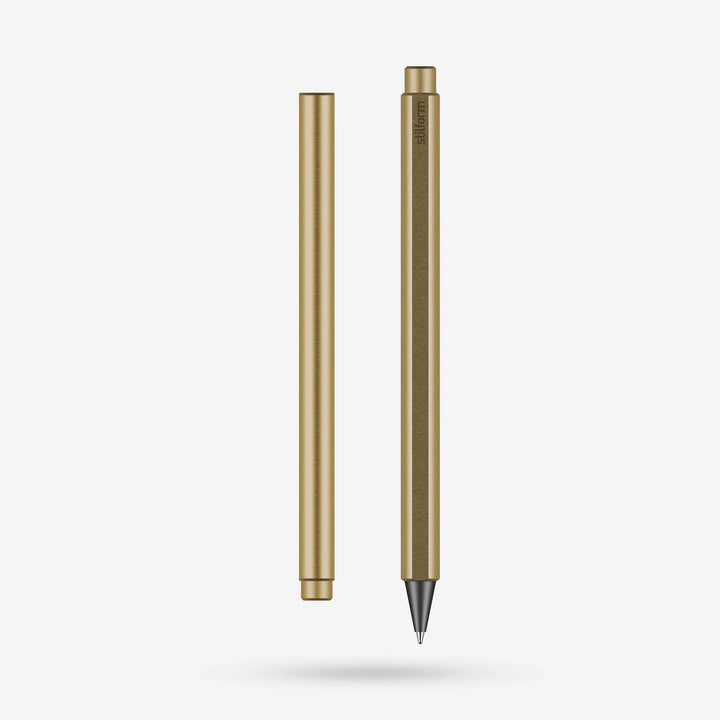 Stilform - Brass FLOW Rollerball Pen - Brass (Radial Brushed)