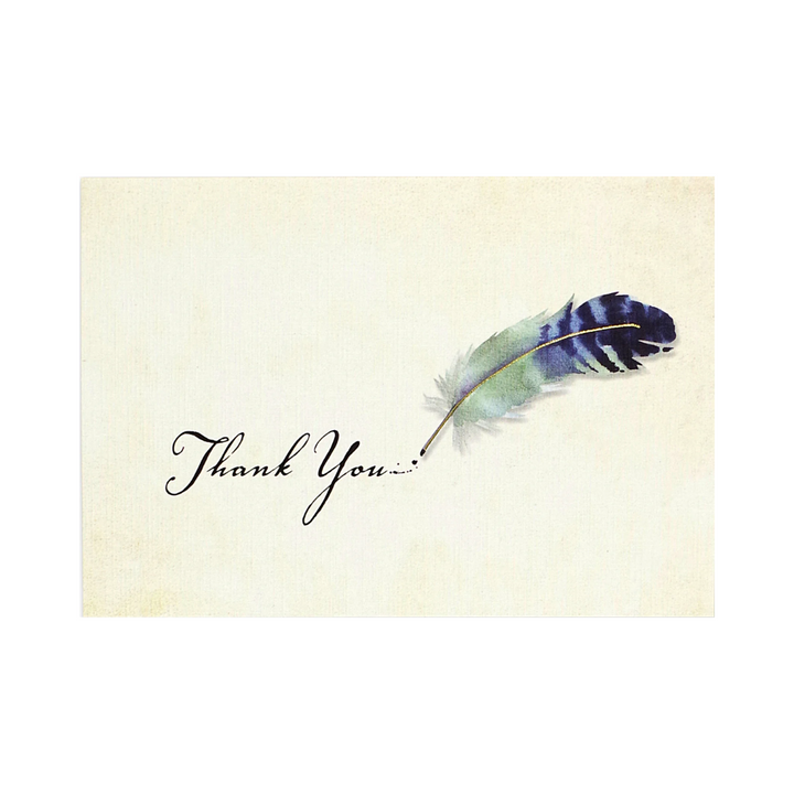 Peter Pauper Press - Thank You Boxed Note Cards - Watercolor Quill
