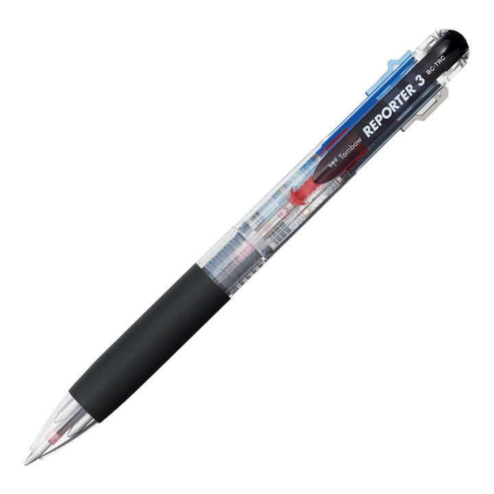 Tombow - MONO Reporter 3-Color Retractable Ballpoint Pen - Black, Blue, & Red