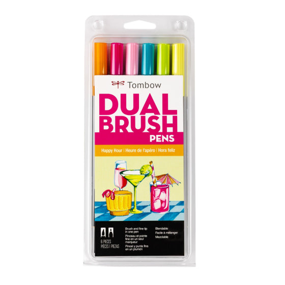 Tombow - Dual Brush Pen Set 6 - Happy Hour