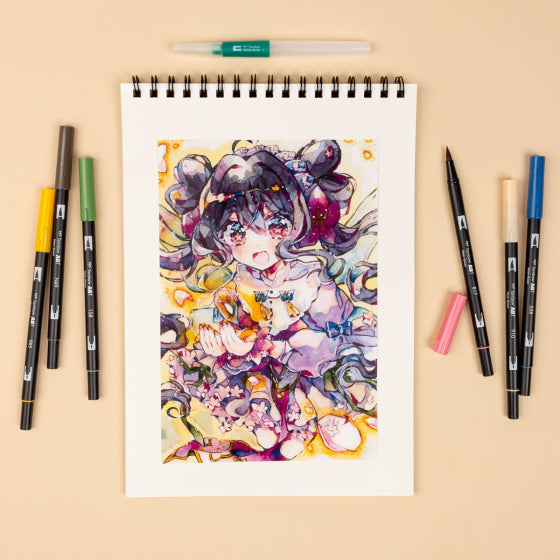 Tombow - Dual Brush Pen Set 6 - Manga Set - Flower