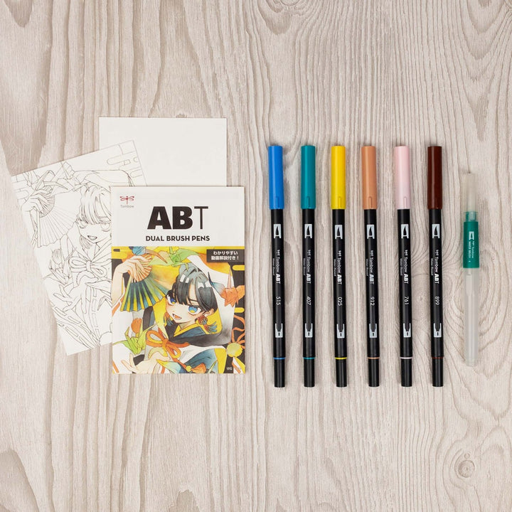 Tombow - Dual Brush Pen Set 6 - Manga Set - Bird