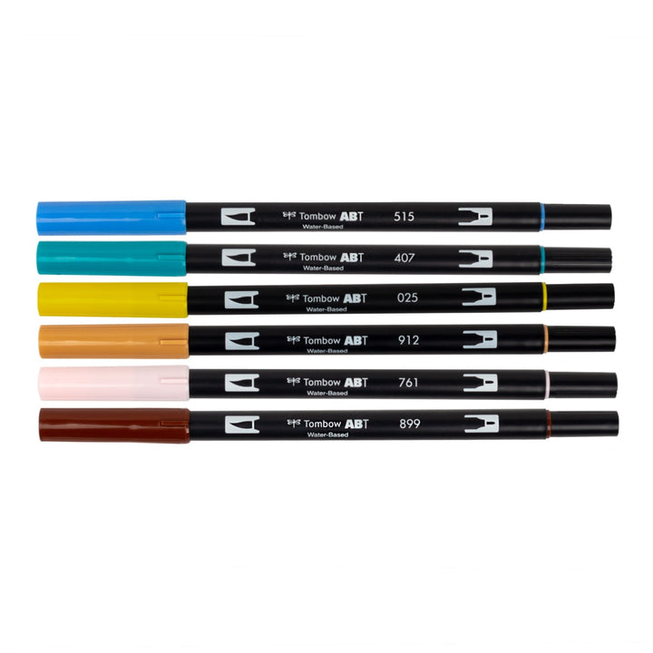 Tombow - Dual Brush Pen Set 6 - Manga Set - Bird
