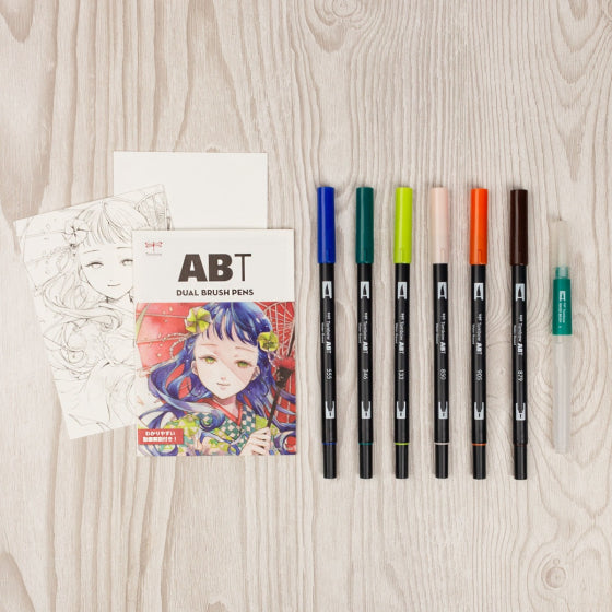 Tombow - Dual Brush Pen Set 6 - Manga Set - Wind